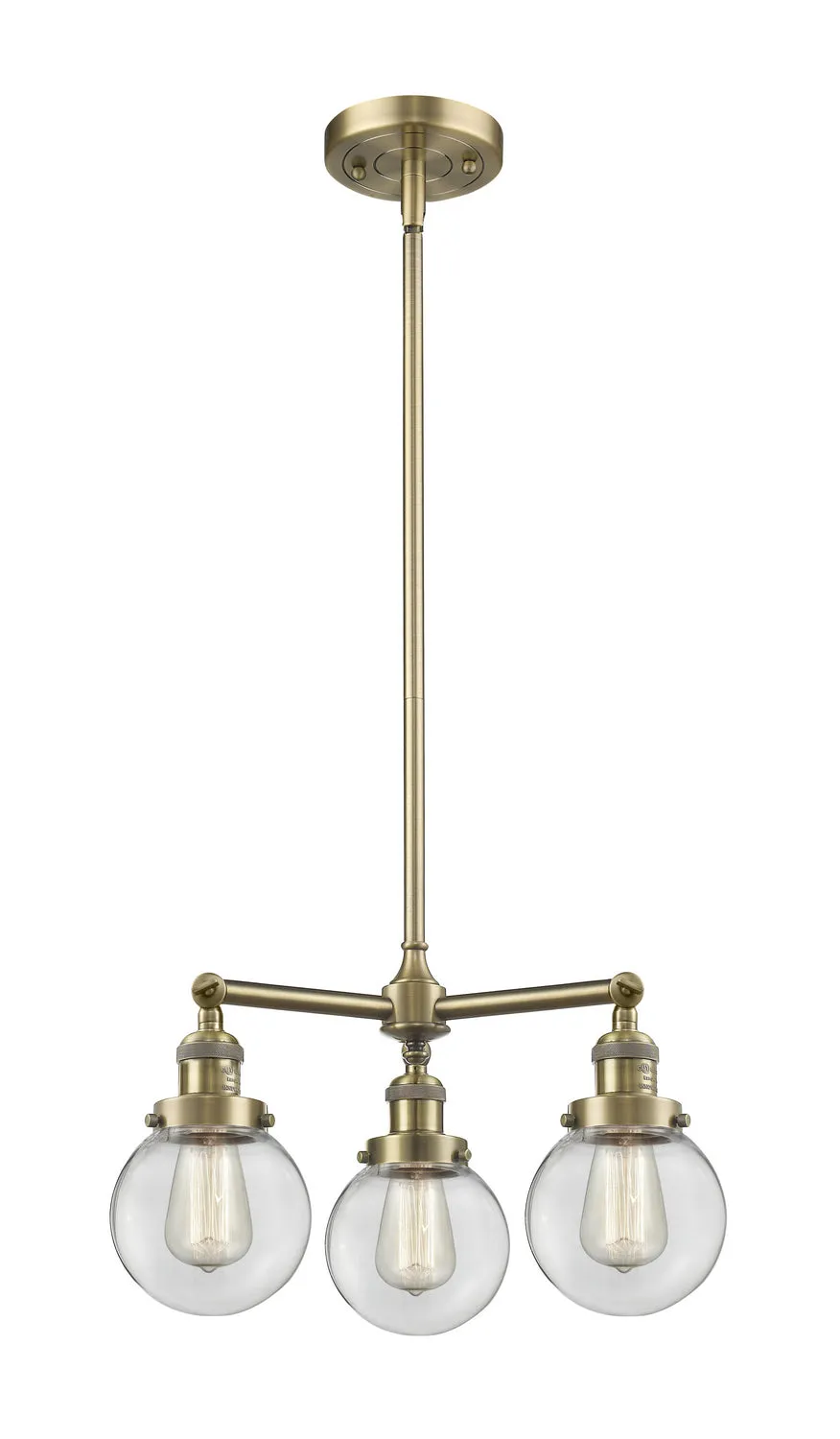 Innovations Franklin Restoration 207-AB-G202-6 Chandelier Light - Antique Brass Elegant Chandeliers outlet