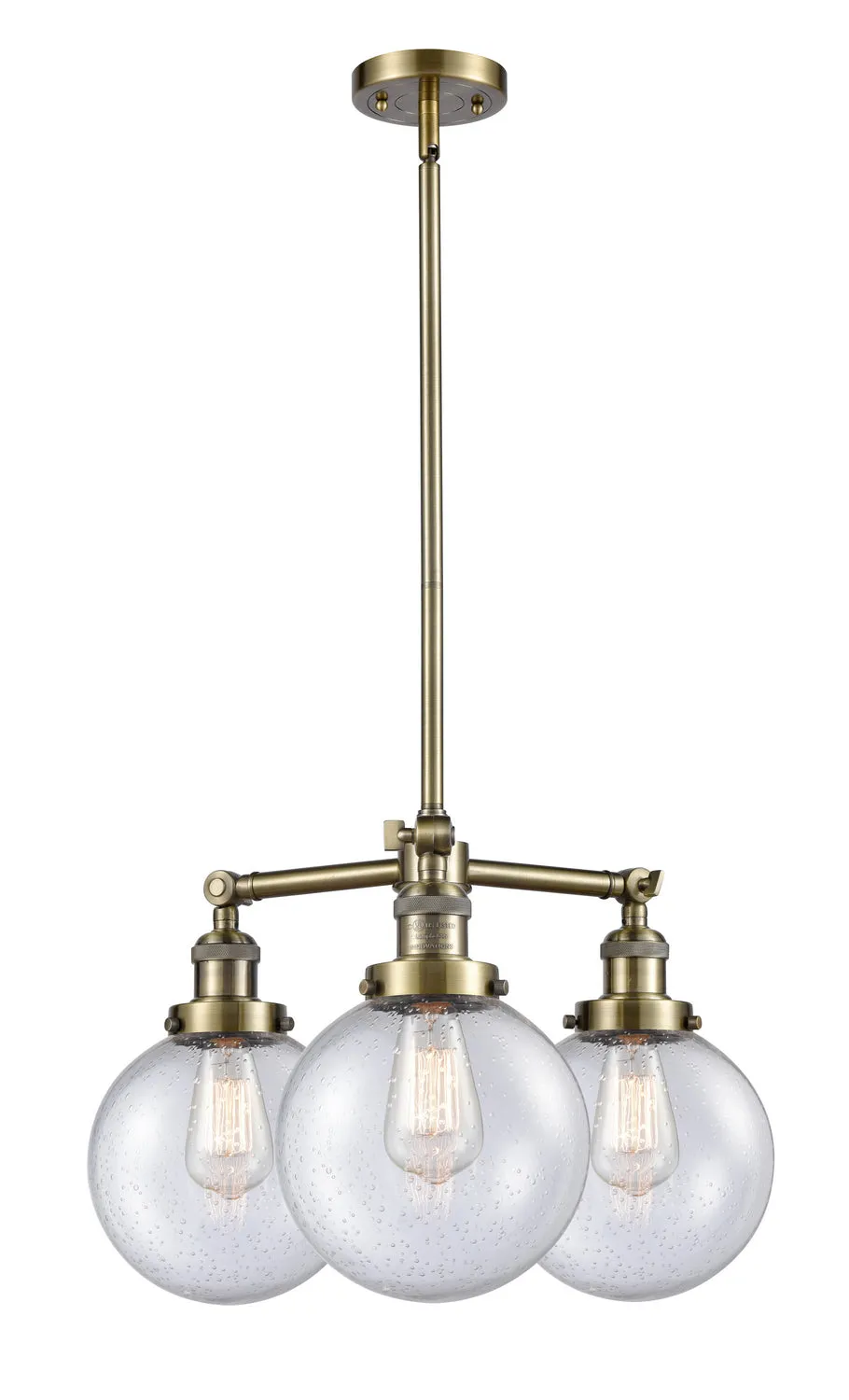 Innovations Franklin Restoration 207-AB-G204-8 Chandelier Light - Antique Brass Elegant Chandeliers outlet