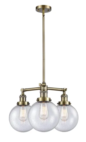 Innovations Franklin Restoration 207-AB-G204-8-LED Chandelier Light - Antique Brass Elegant Chandeliers outlet