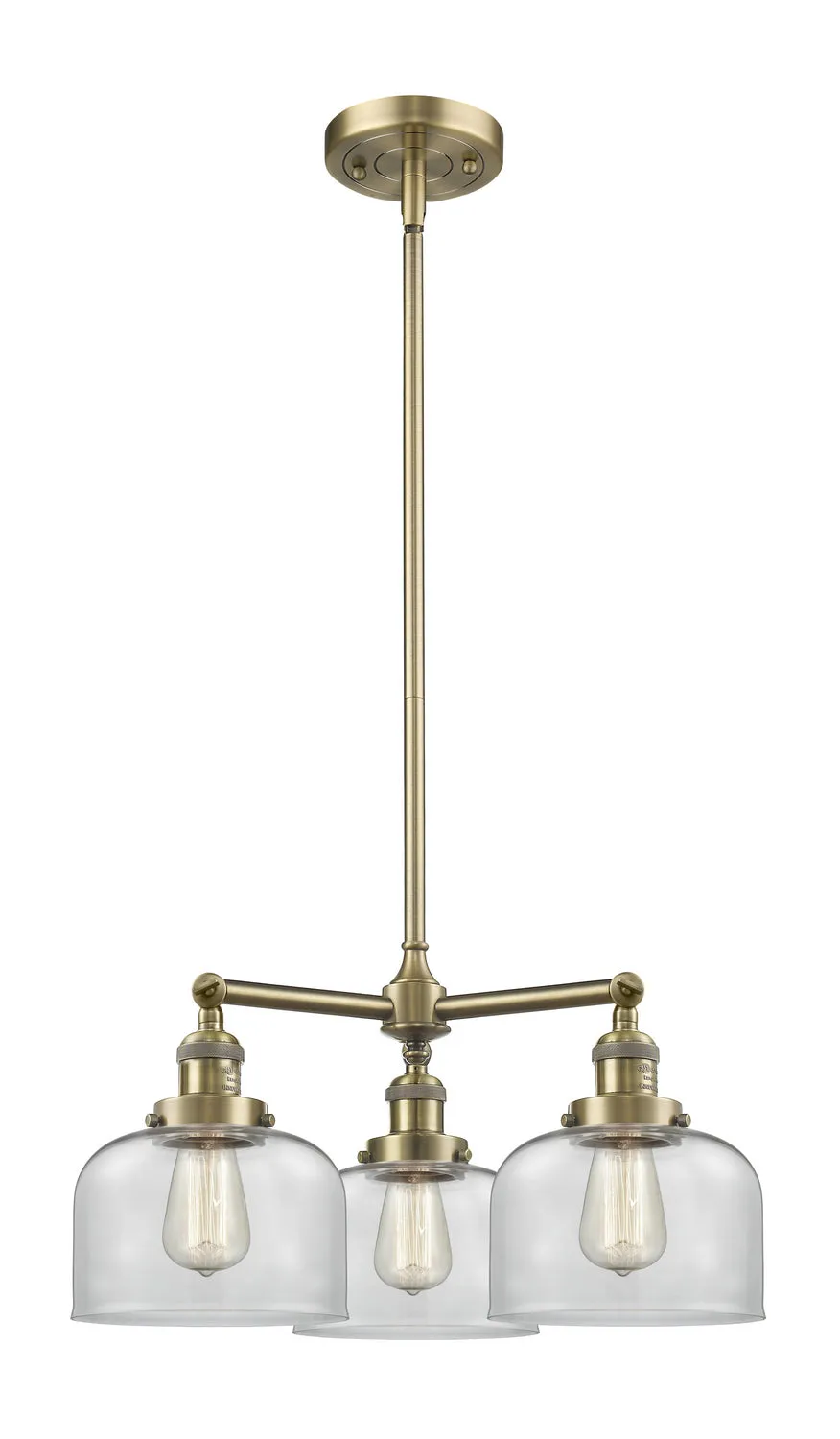 Innovations Franklin Restoration 207-AB-G72-LED Chandelier Light - Antique Brass Chandeliers best price sale