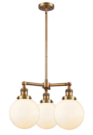 Innovations Franklin Restoration 207-BB-G201-8-LED Chandelier Light - Brushed Brass Chandeliers best price sale