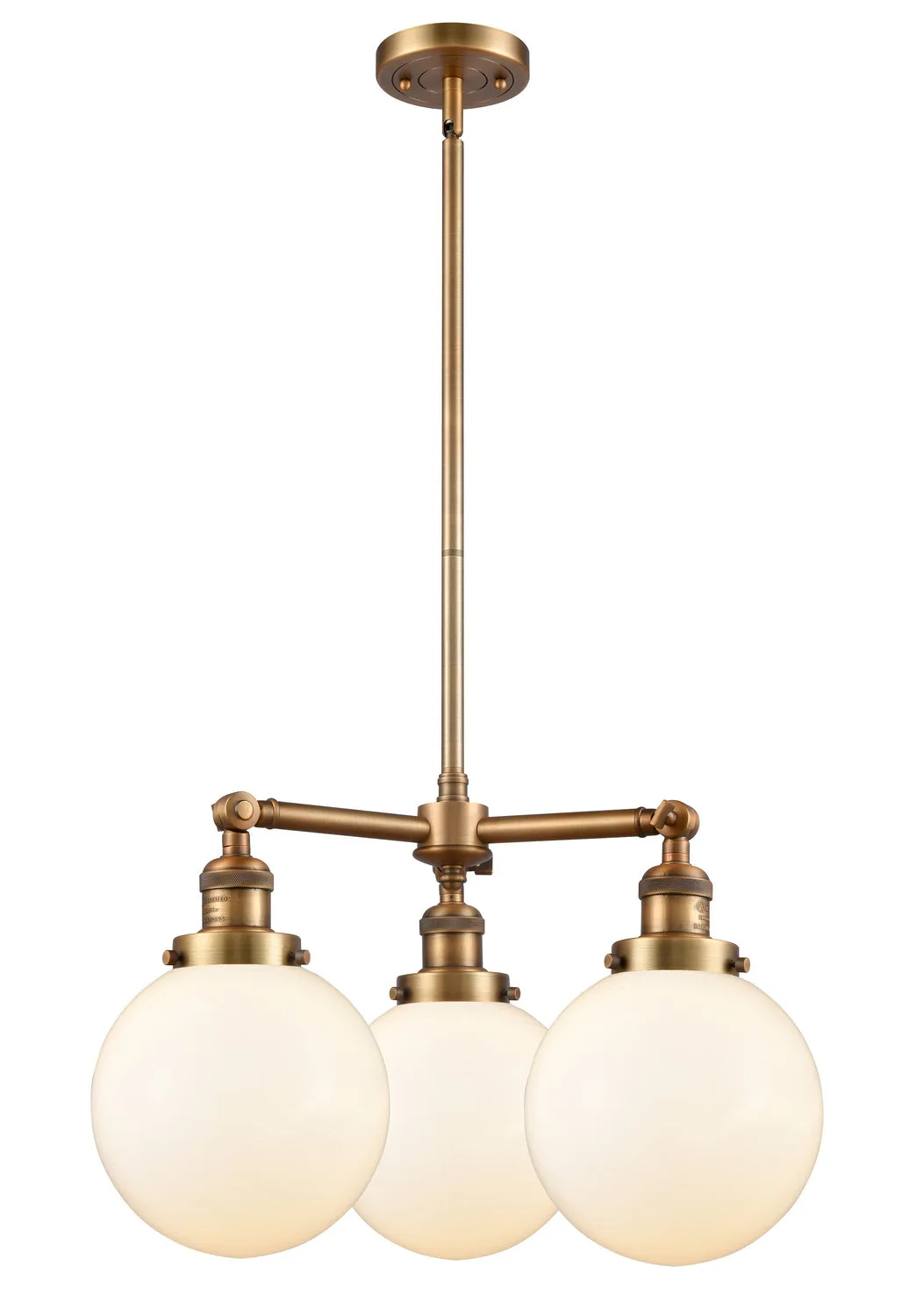 Innovations Franklin Restoration 207-BB-G201-8-LED Chandelier Light - Brushed Brass Chandeliers best price sale