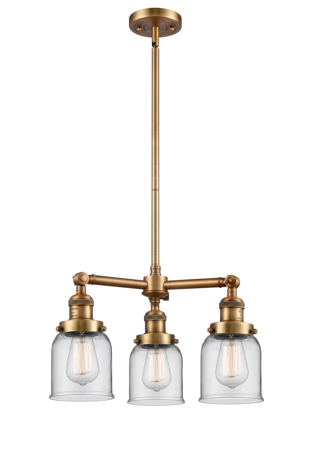 Innovations Franklin Restoration 207-BB-G52 Chandelier Light - Brushed Brass Elegant Chandeliers outlet