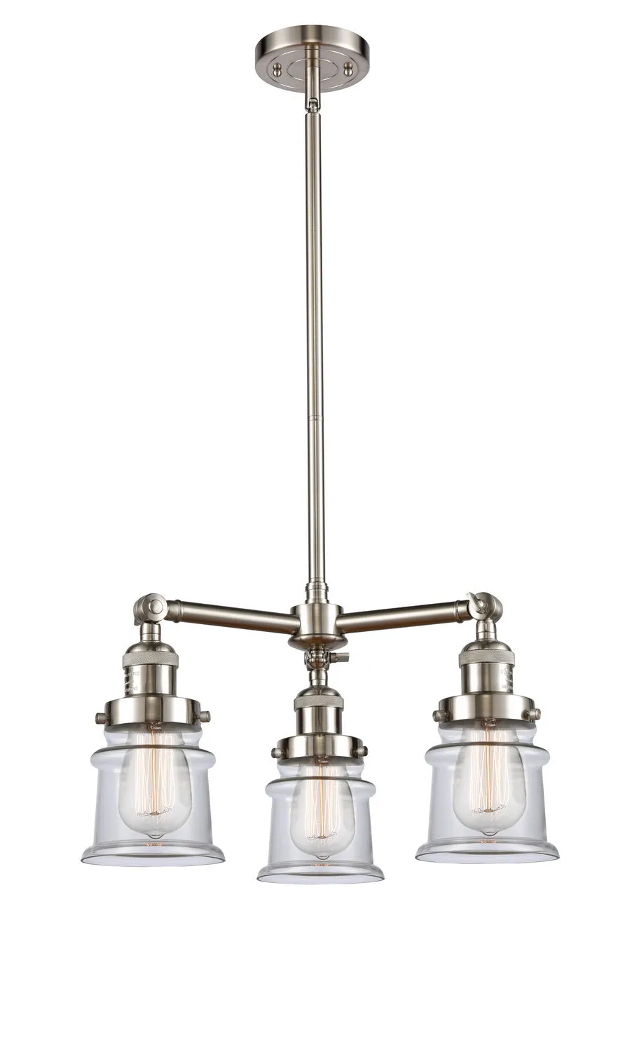 Innovations Franklin Restoration 207-SN-G182S-LED Chandelier Light - Brushed Satin Nickel Elegant Chandeliers outlet