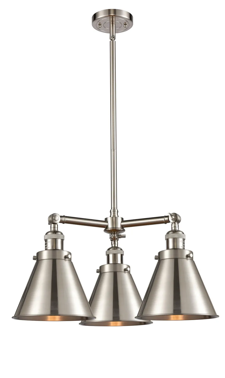 Innovations Franklin Restoration 207-SN-M13-SN Chandelier Light - Brushed Satin Nickel Elegant Chandeliers outlet