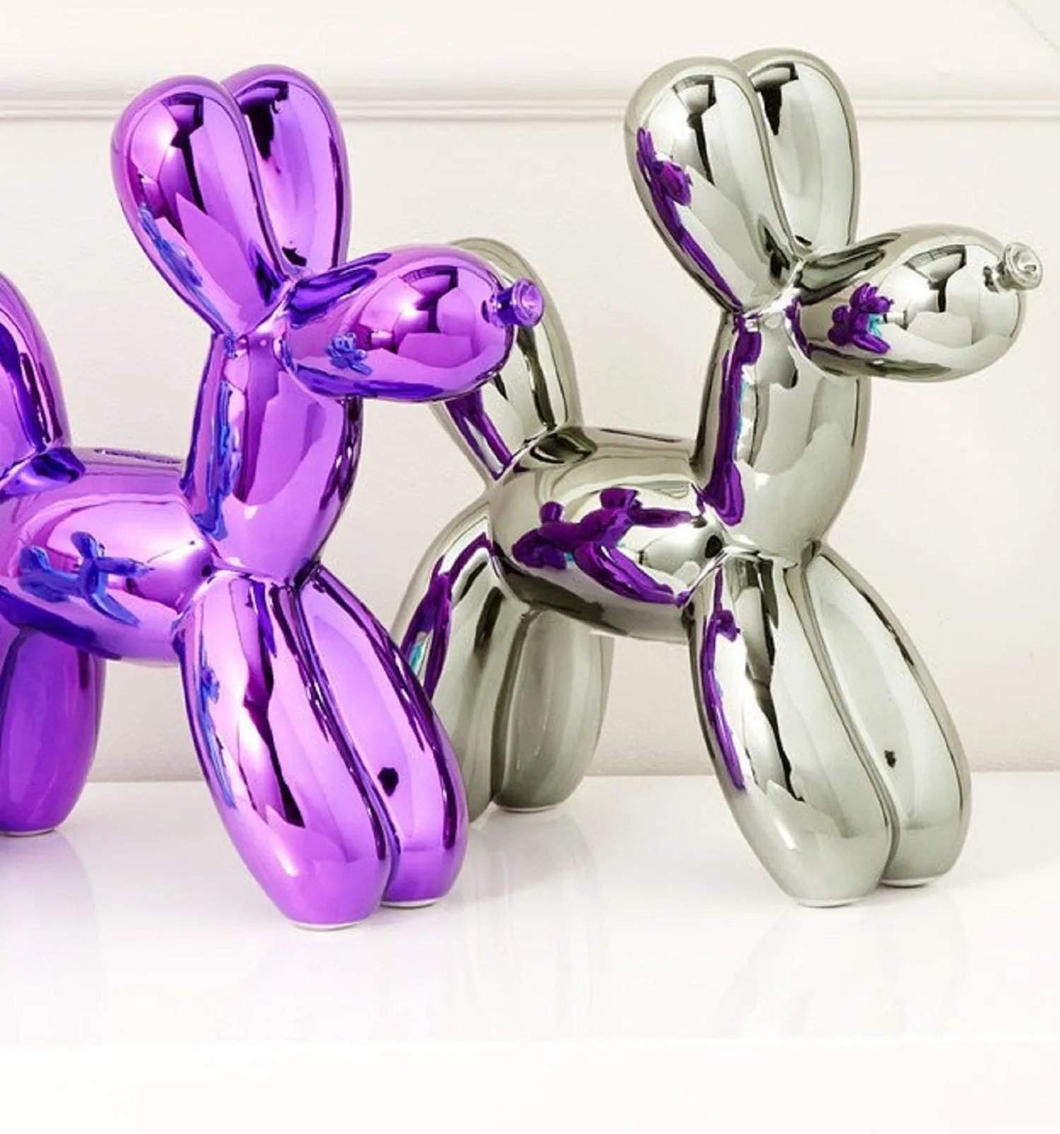 Interior Illusions Plus Silver Ceramic Dog Piggy Bank - 12" tall