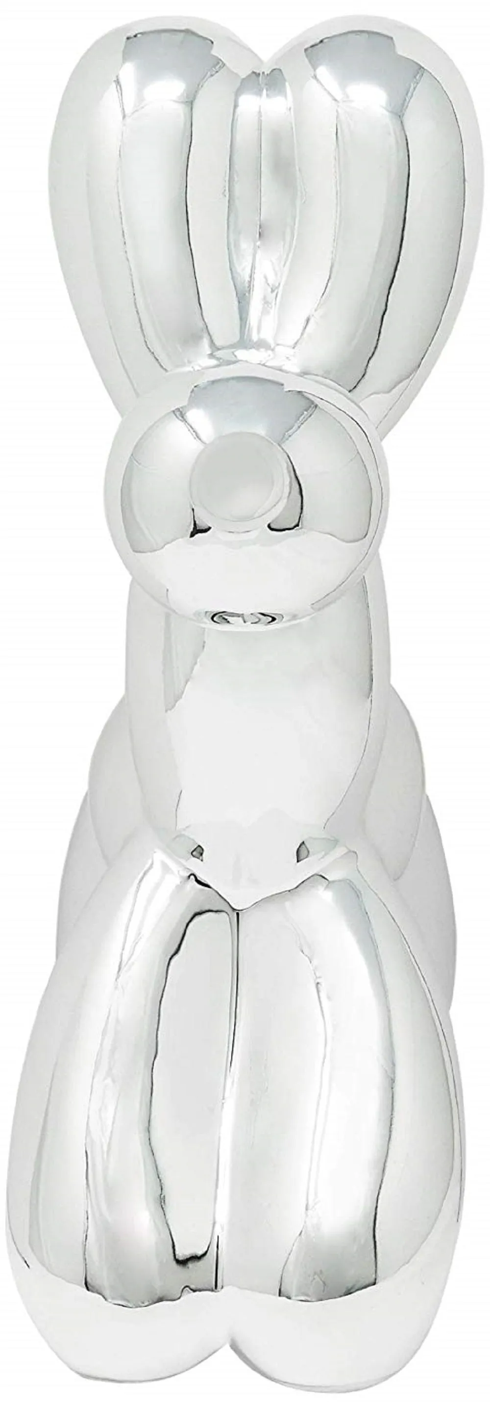 Interior Illusions Plus Silver Ceramic Dog Piggy Bank - 12" tall
