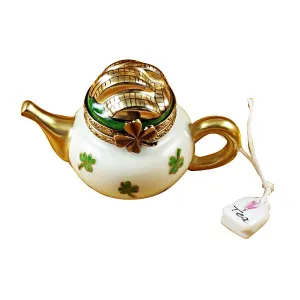 Irish Teapot with Teabag Limoges Collectible Boxes Rare Find