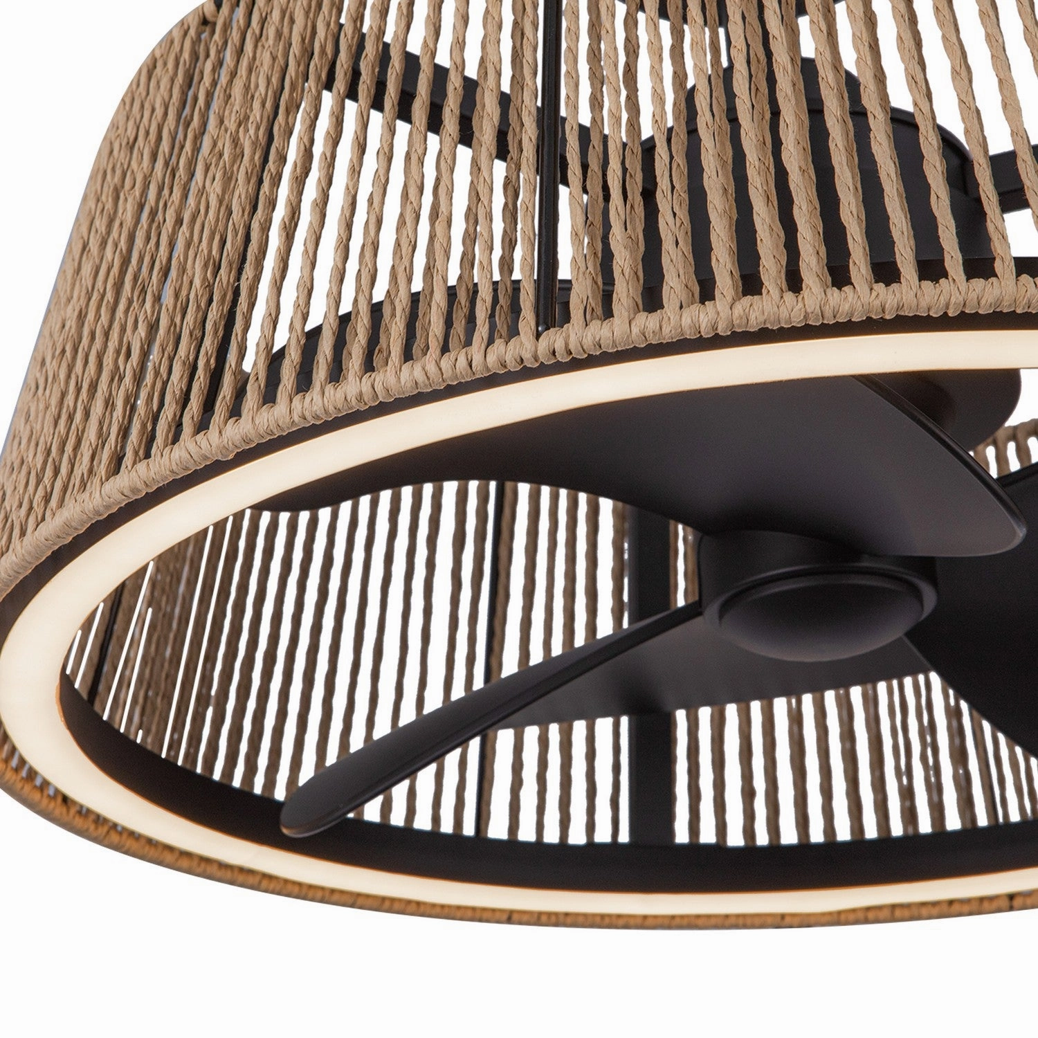 Isla 24"Ceiling Fan Matte Black/Braided Rope Mini Ceiling Fans promo