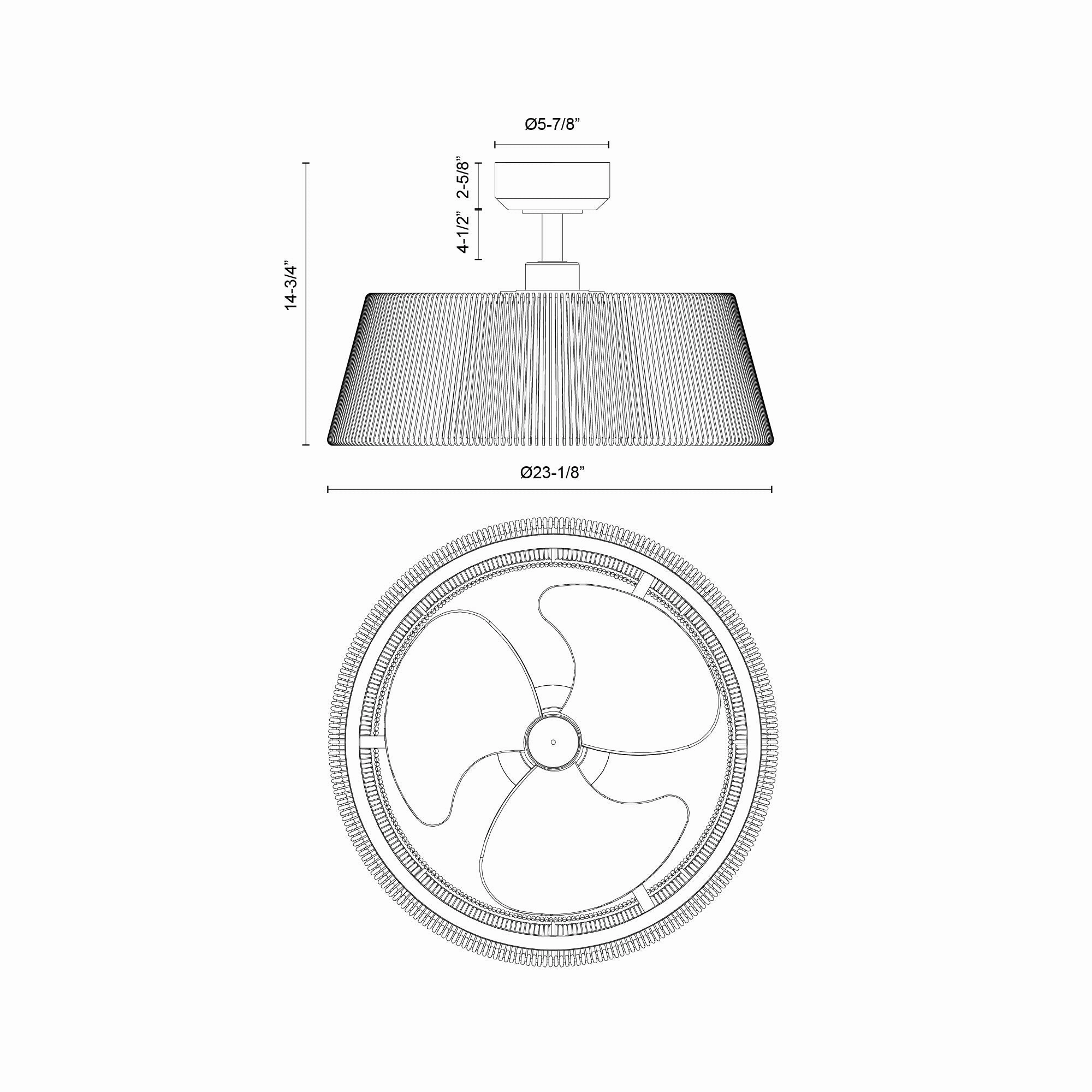 Isla 24"Ceiling Fan Matte Black/Braided Rope Mini Ceiling Fans promo