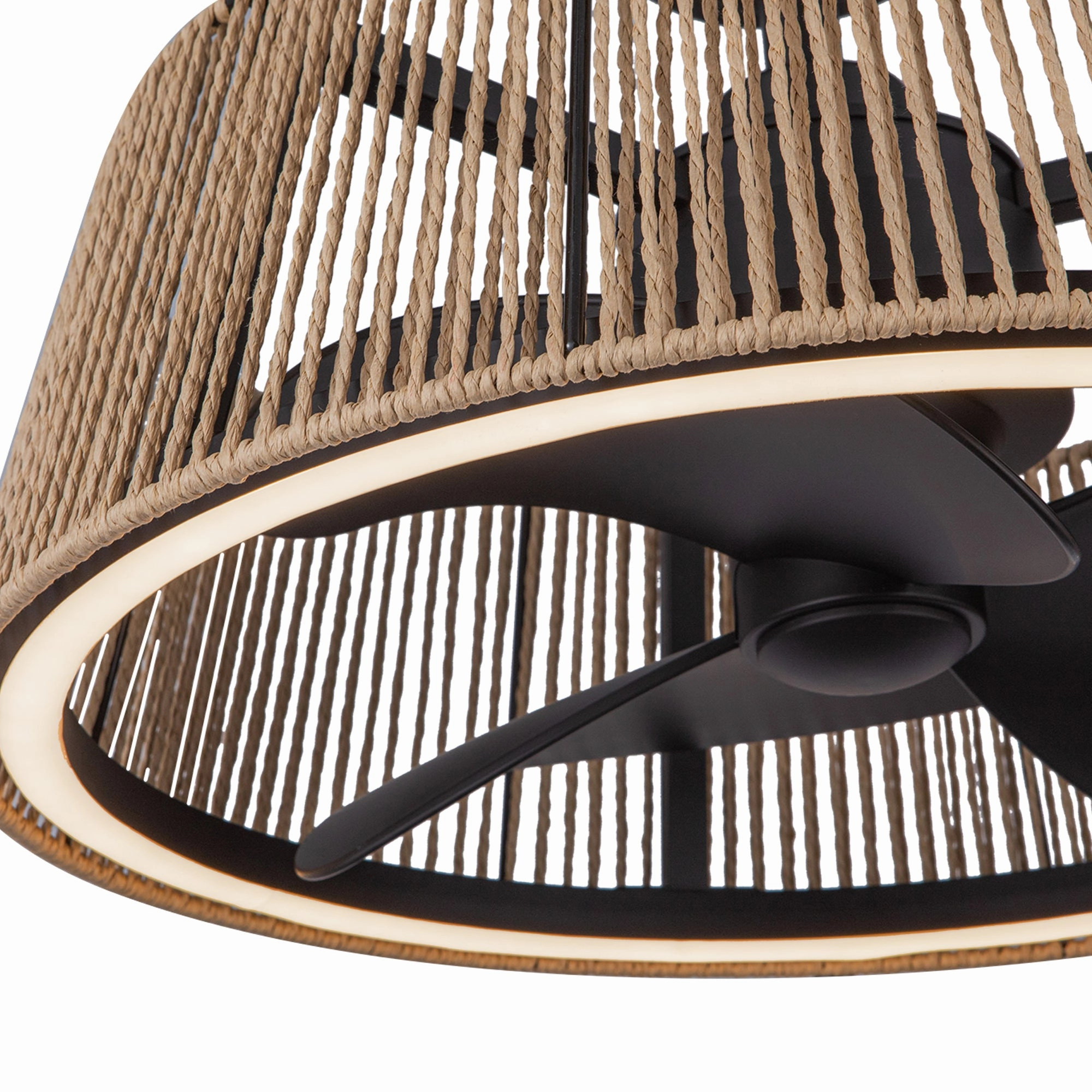 Isla 24"Ceiling Fan Matte Black/Braided Rope Mini Ceiling Fans promo