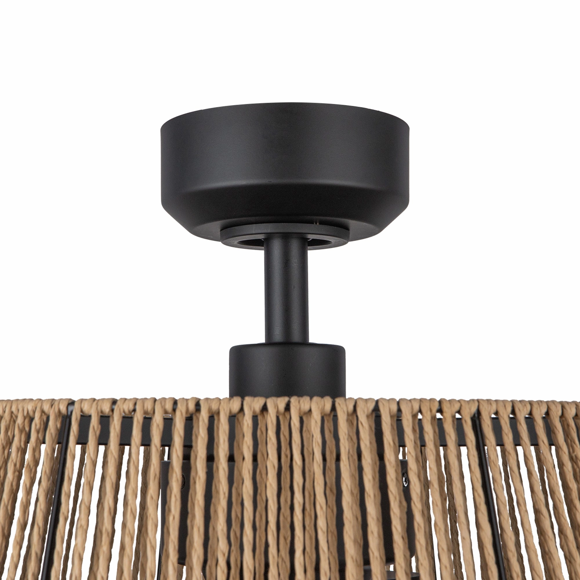 Isla 24"Ceiling Fan Matte Black/Braided Rope Mini Ceiling Fans promo