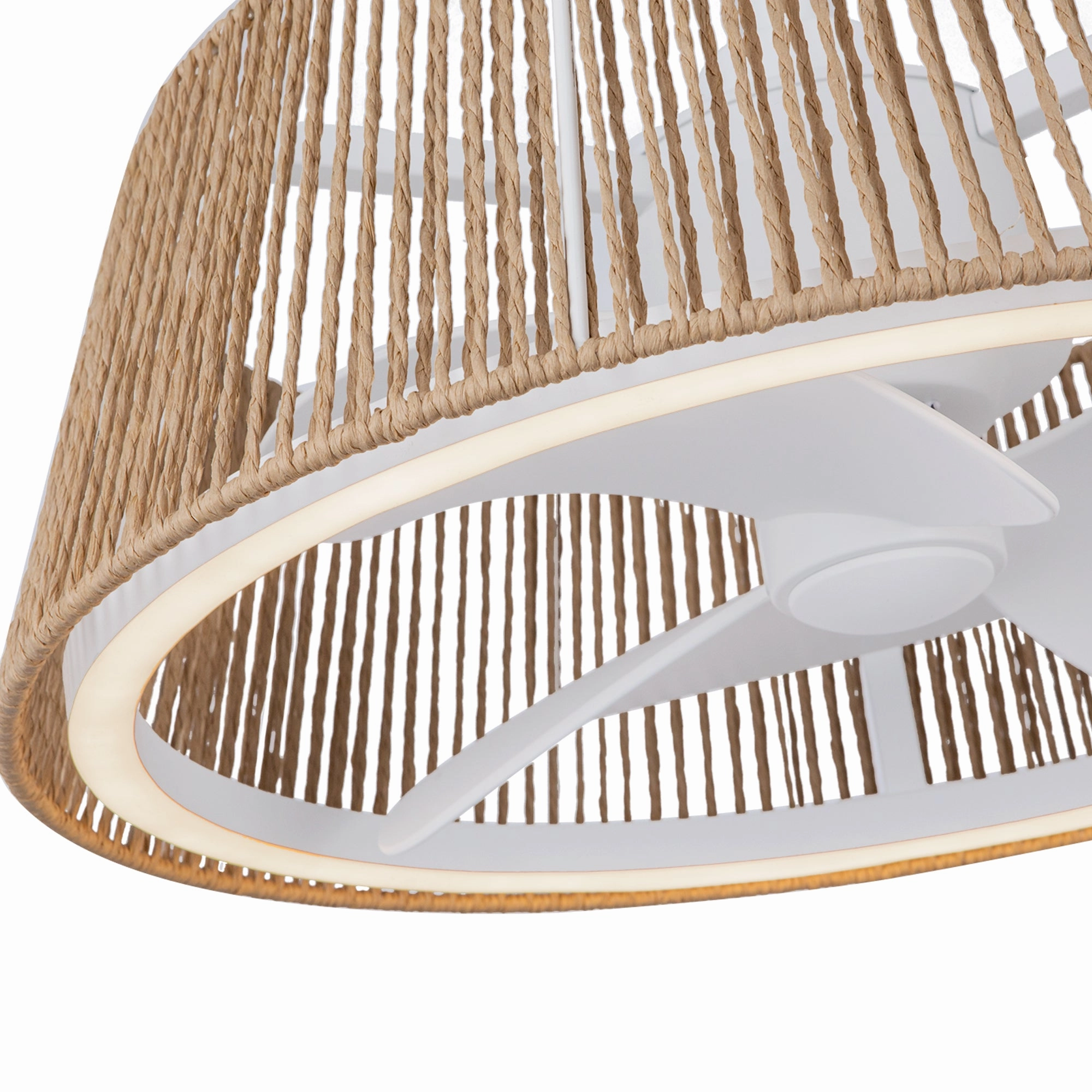 Isla 24"Ceiling Fan White/Braided Rope Fandeliers at discount prices