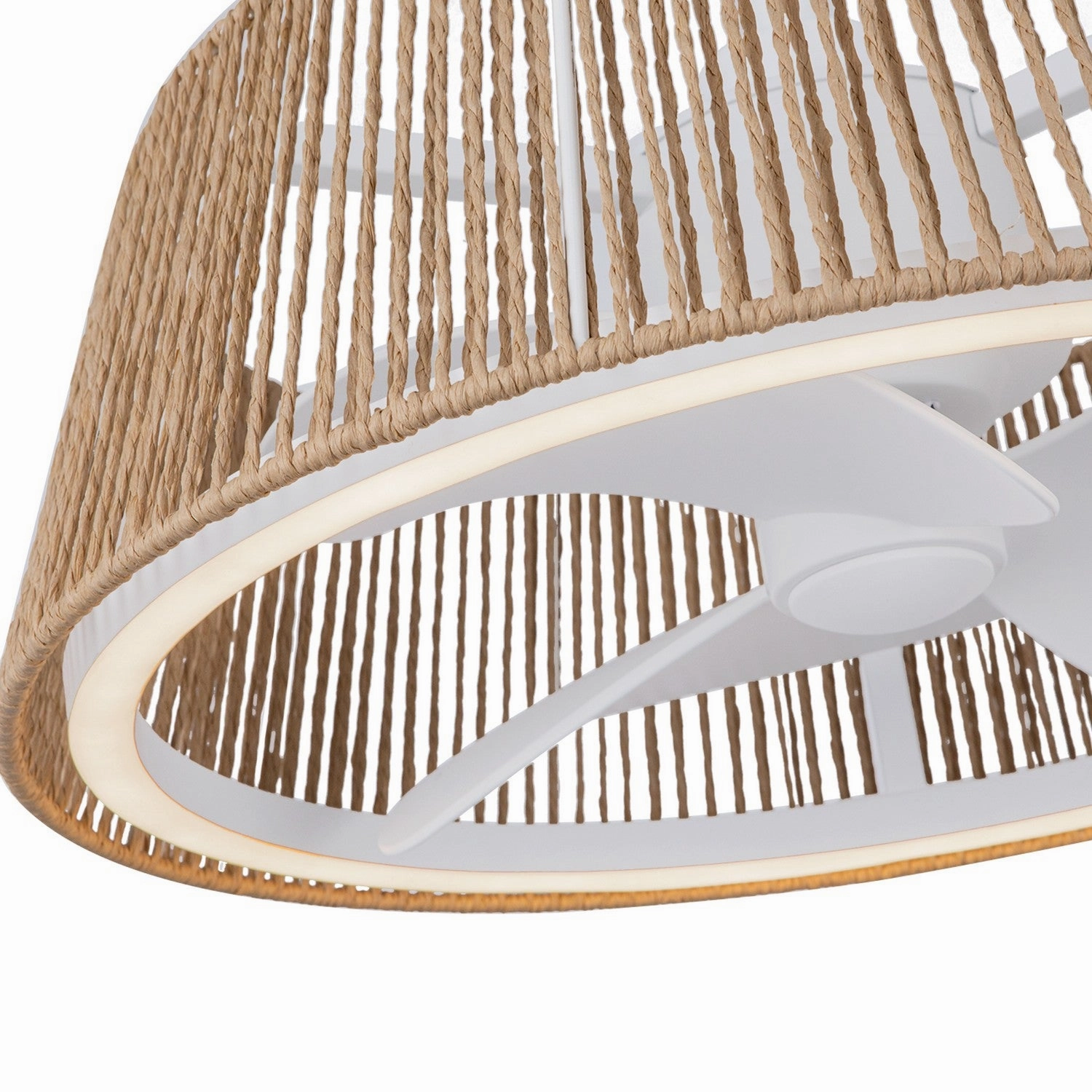 Isla 24"Ceiling Fan White/Braided Rope Fandeliers at discount prices