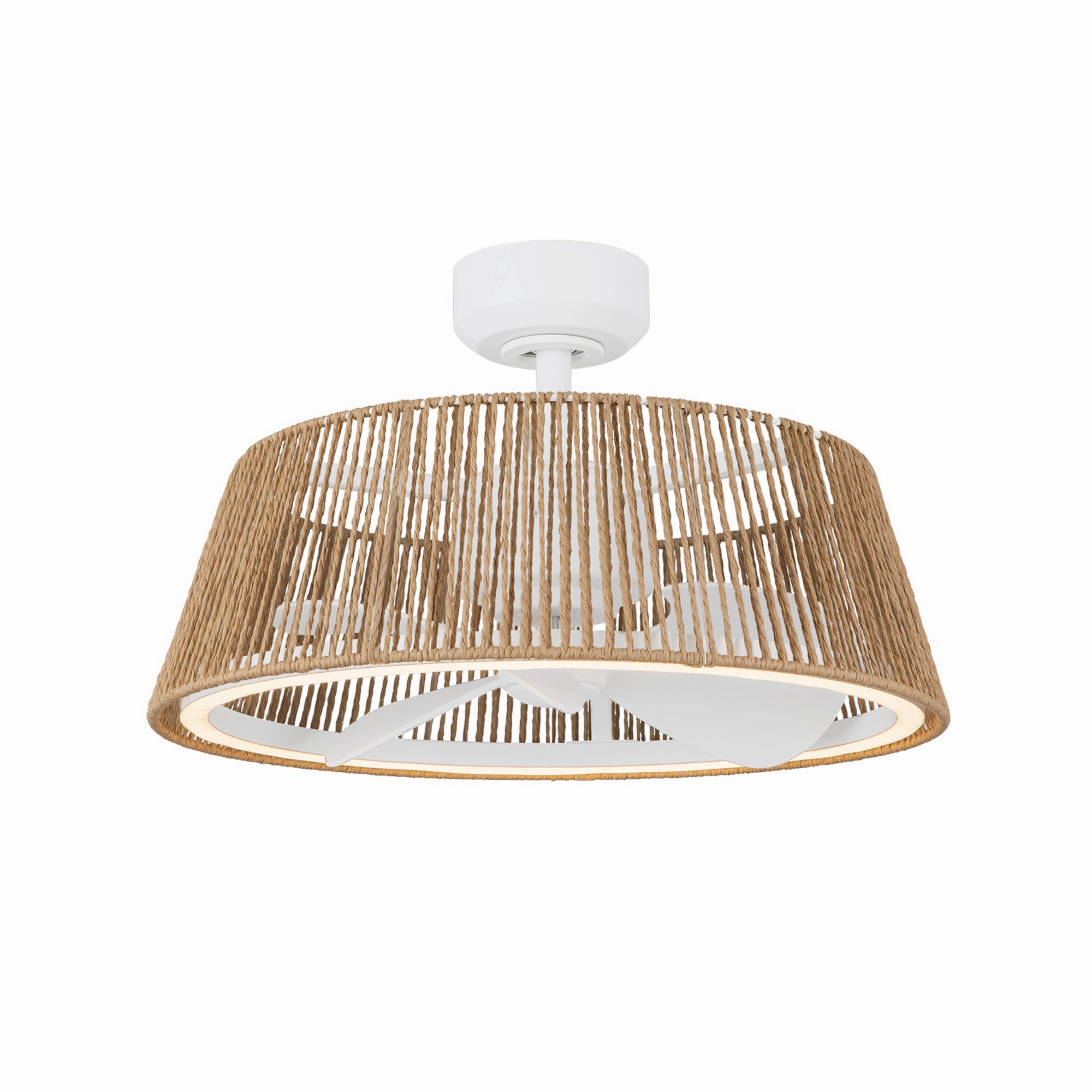 Isla 24"Ceiling Fan White/Braided Rope Fandeliers at discount prices