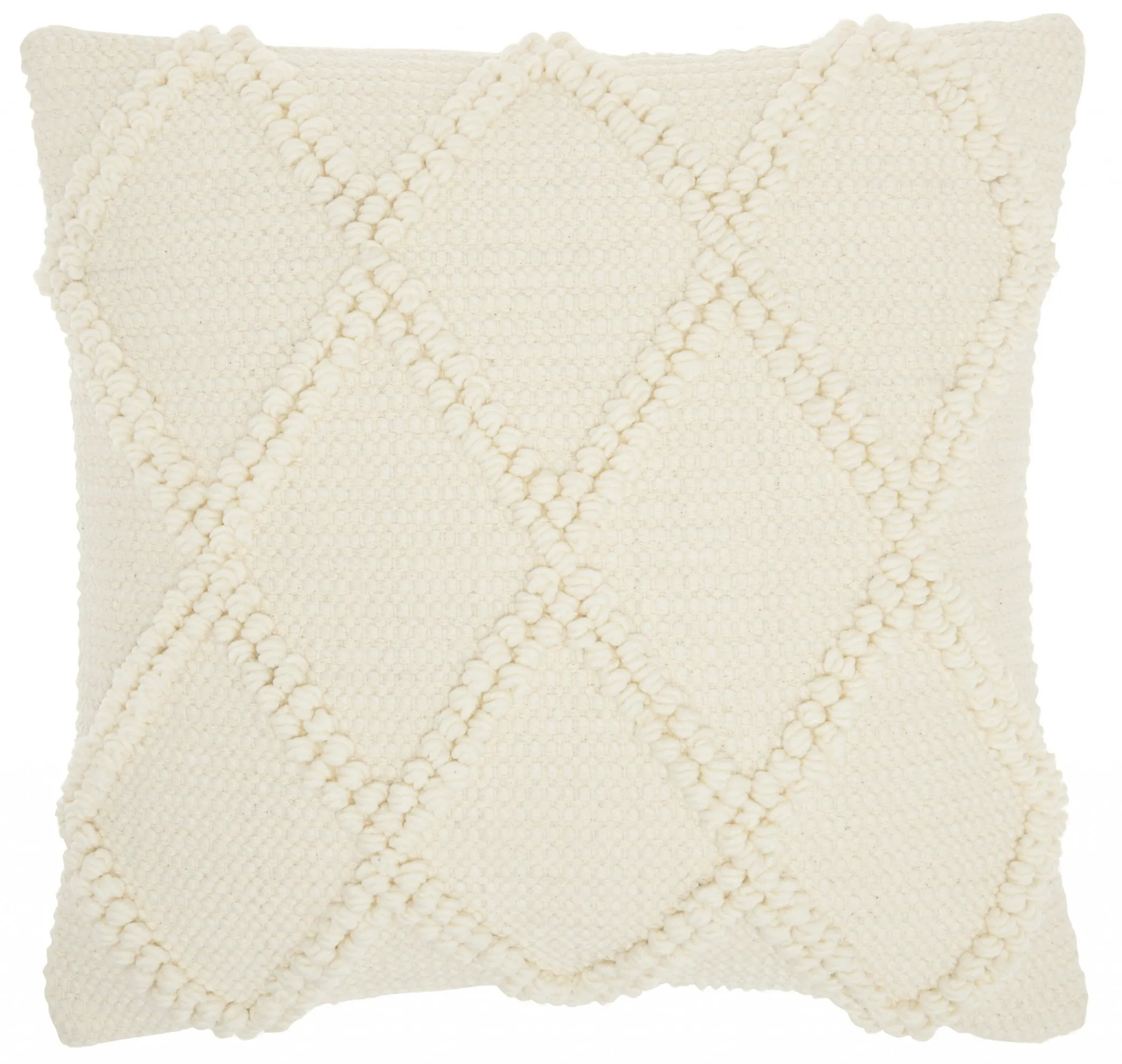 Ivory Textured Lattice Throw Pillow Throw Pillows home accents sale