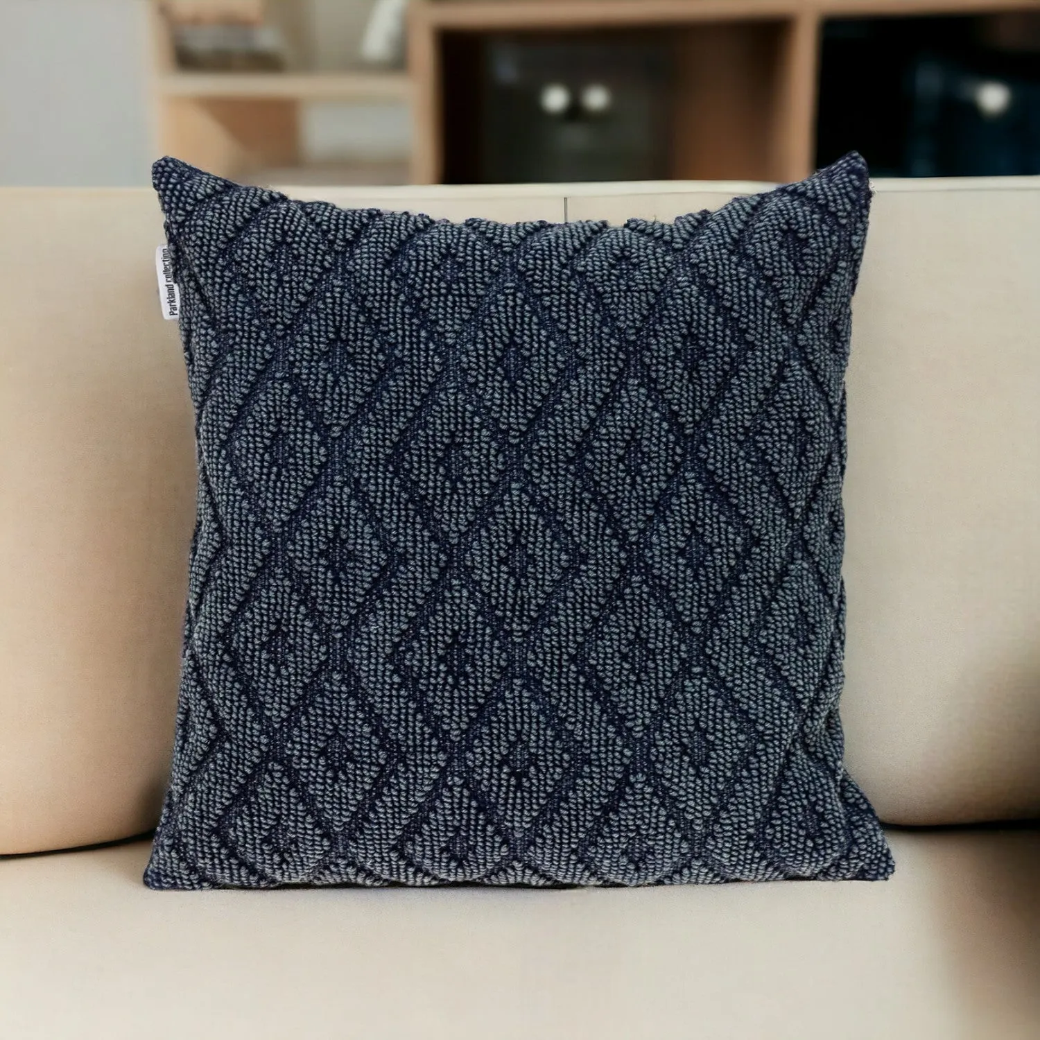 Jacquard Diamond Pattern Decorative Navy Throw Pillow Throw Pillows home accents sale