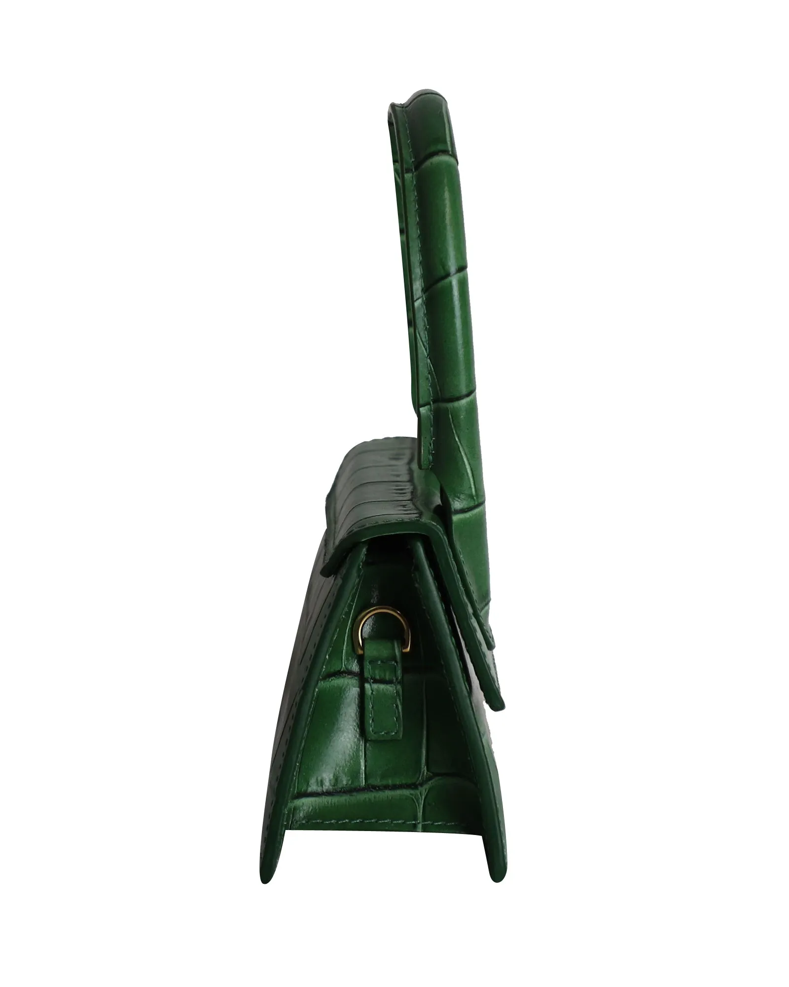 Jacquemus Croc Embossed Le Chiquito Mini Bag in Green Leather
