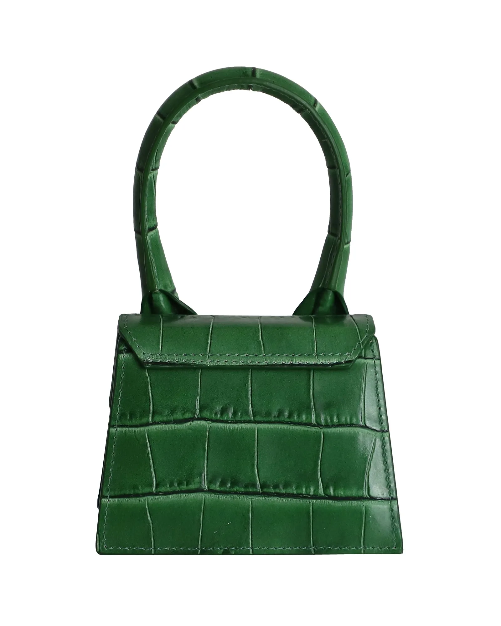 Jacquemus Croc Embossed Le Chiquito Mini Bag in Green Leather