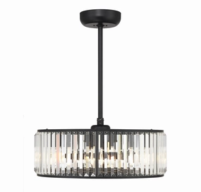 Janus Six Light Fan D'Lier Matte Black Fandeliers FANS on sale now