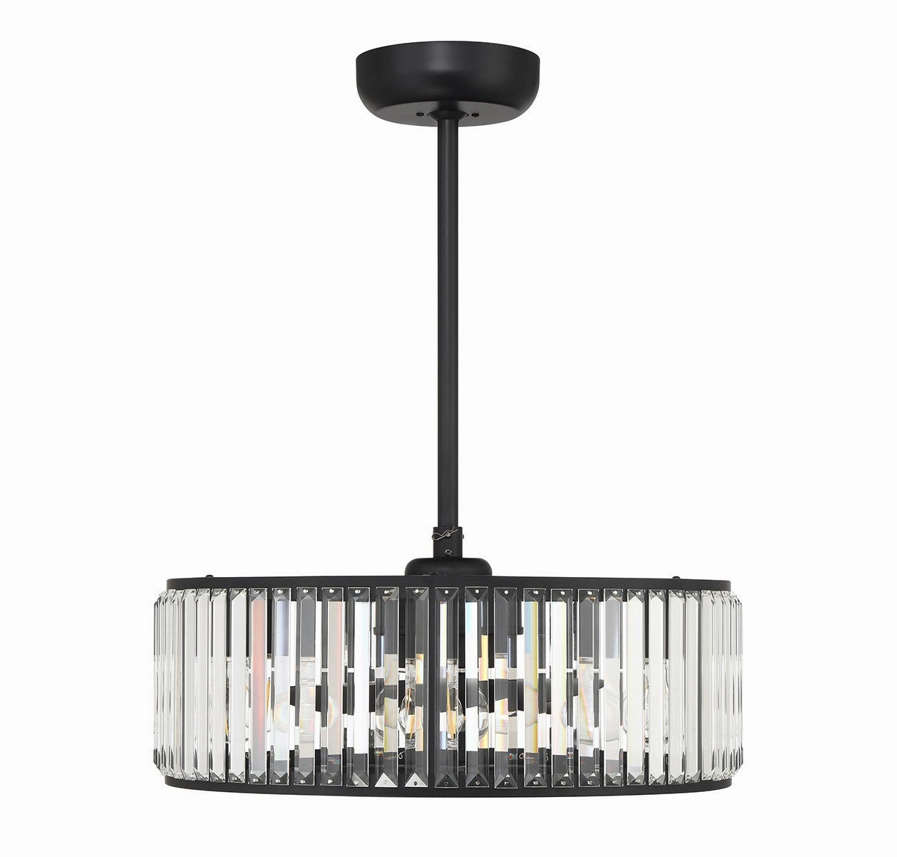 Janus Six Light Fan D'Lier Matte Black Fandeliers at discount prices