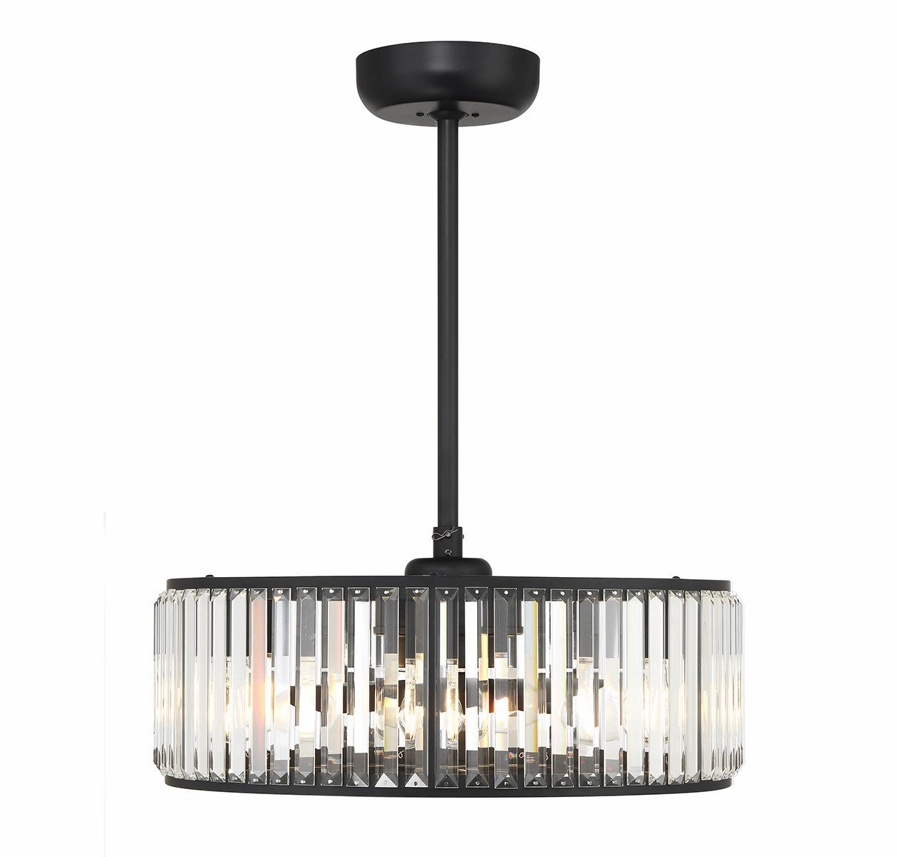 Janus Six Light Fan D'Lier Matte Black Fandeliers FANS on sale now