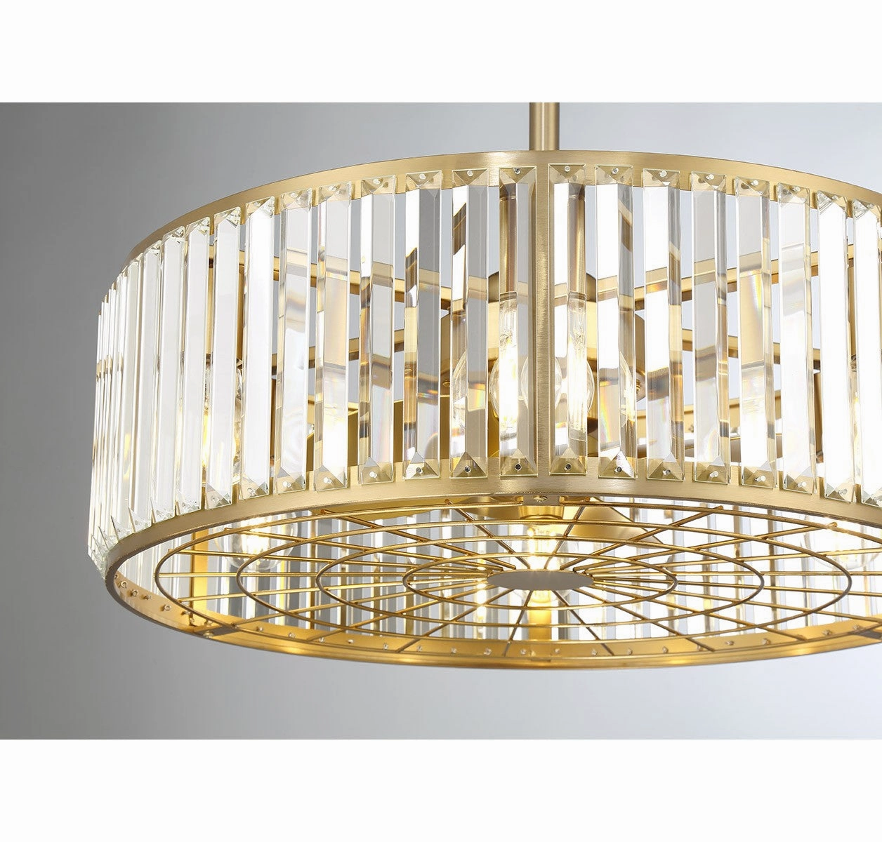Janus Six Light Fan D'Lier Warm Brass Fandeliers at discount prices