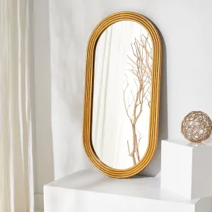 Jeanelle Oval Gold Mirror Mirrored Wall Decor Cheap