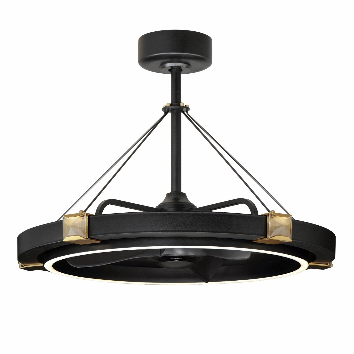Jewel LED Fandelight Black / Gold Fandeliers FANS on sale now