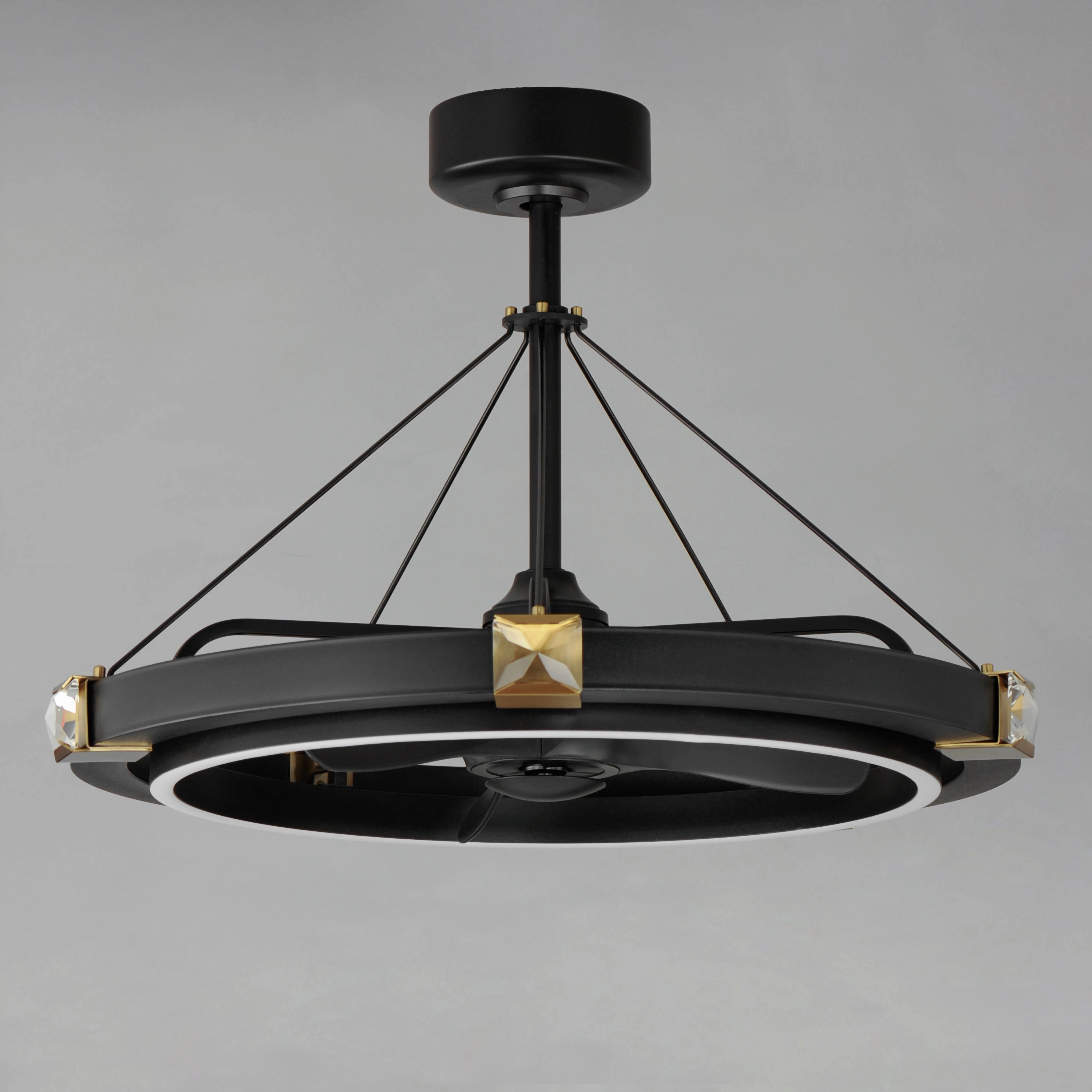 Jewel LED Fandelight Black / Gold Fandeliers at discount prices