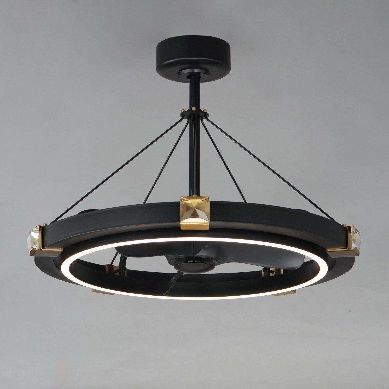 Jewel LED Fandelight Black / Gold Fandeliers at discount prices