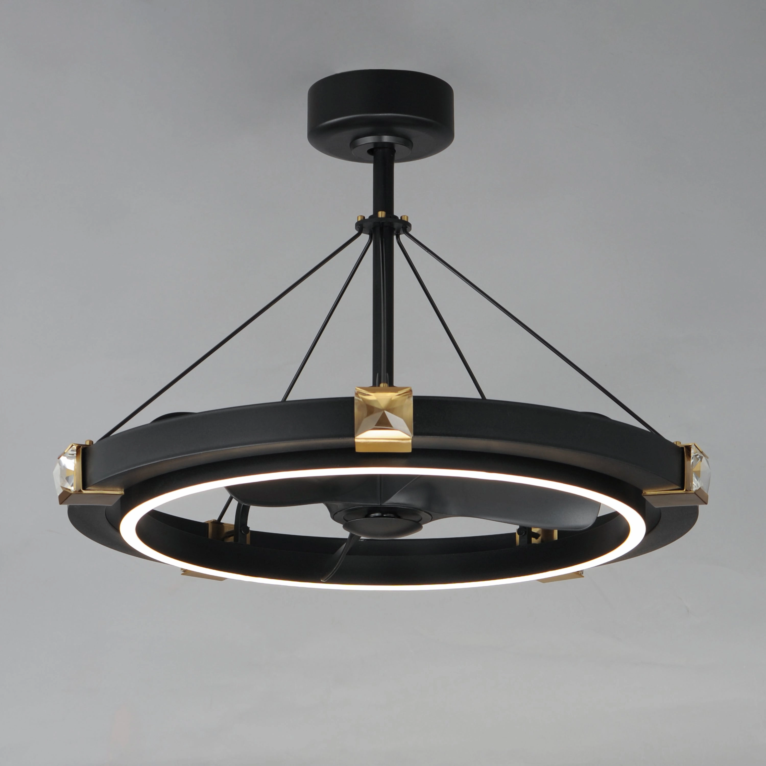 Jewel LED Fandelight Black / Gold Fandeliers at discount prices