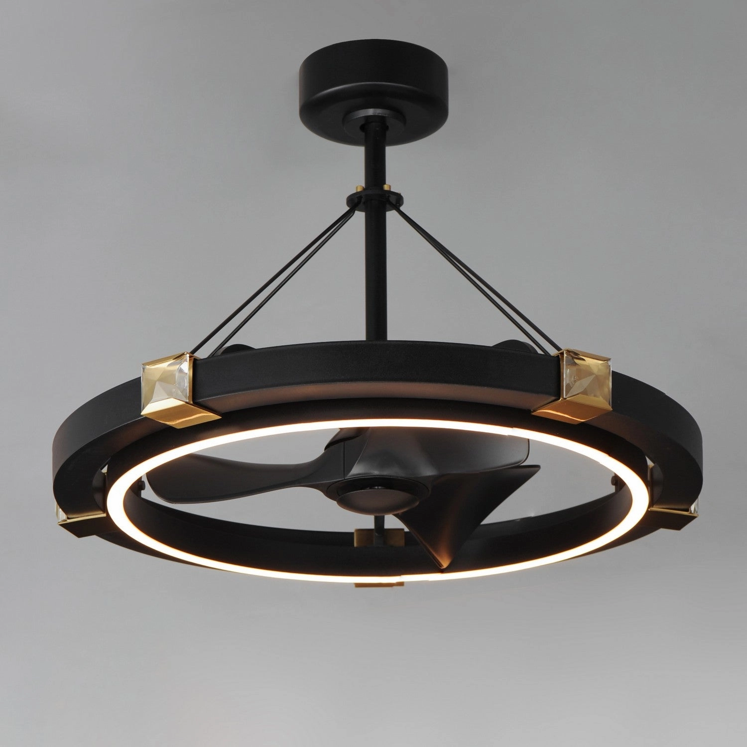 Jewel LED Fandelight Black / Gold Fandeliers at discount prices