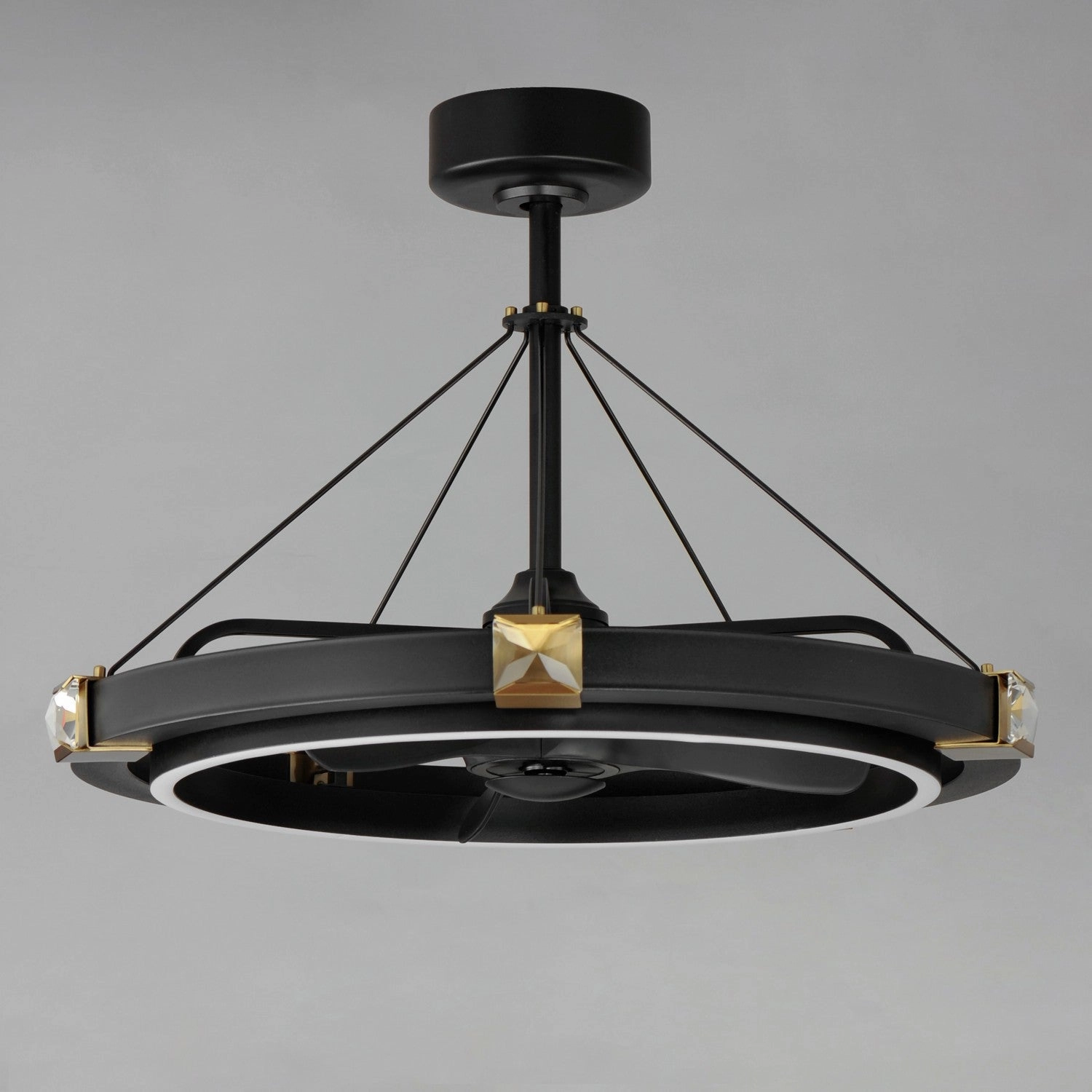 Jewel LED Fandelight Black / Gold Fandeliers at discount prices