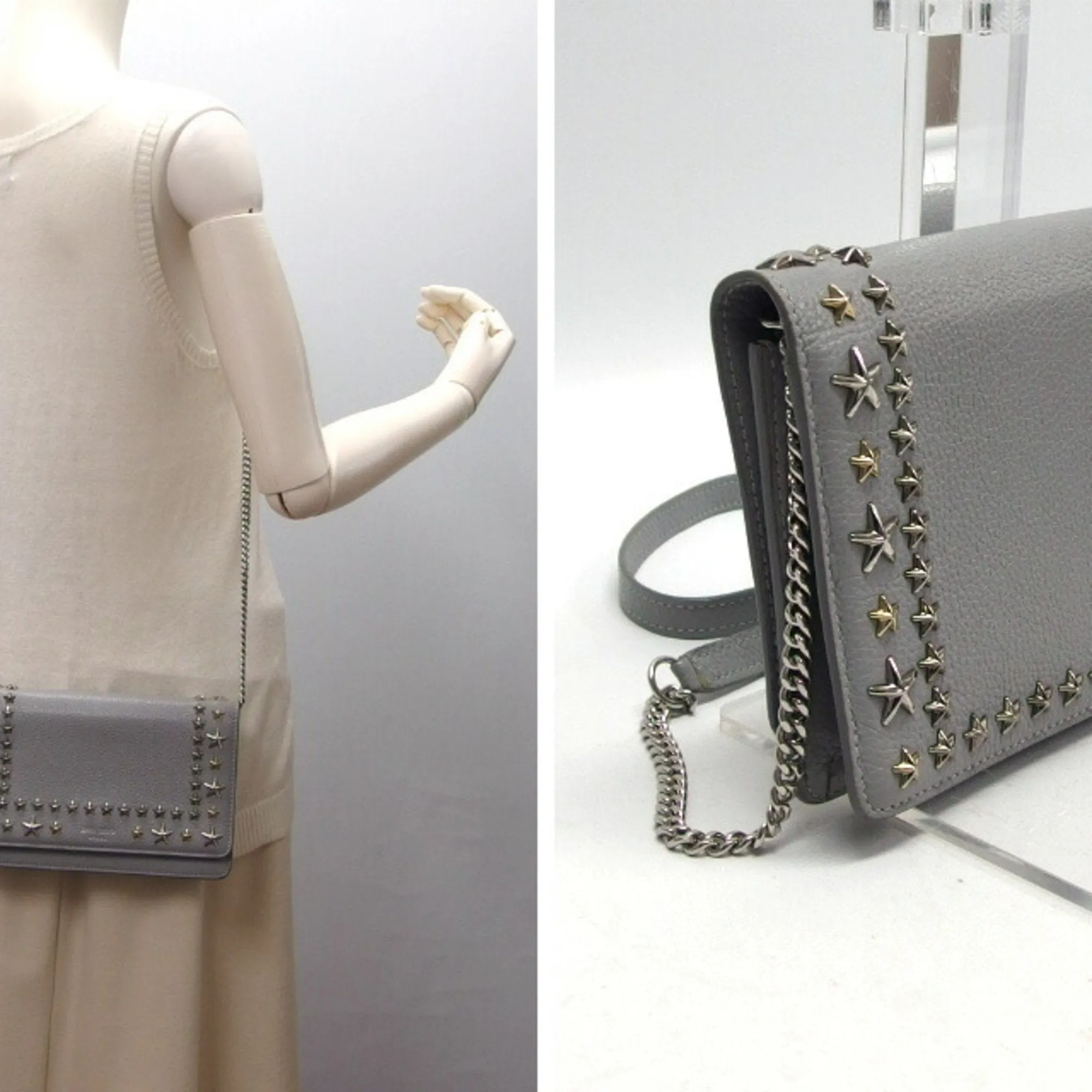 Jimmy Choo  Leather Chain/Shoulder Wallet (Pre-Owned)