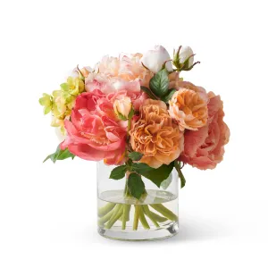 Josephine Peony & Rose Garden in Vase Artificial Flowers Spring Refresh