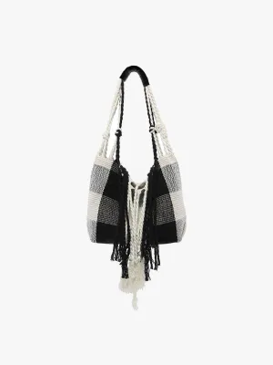 June Plaid Woven Satchel