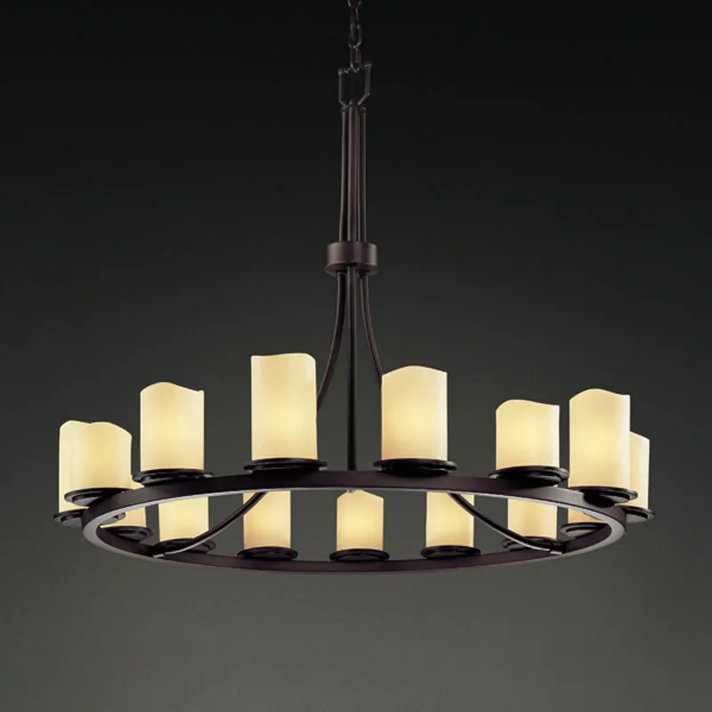 Justice Designs CandleAria CNDL-8715-14-CREM-DBRZ Chandelier Light - Dark Bronze Chandeliers Lighting value deal