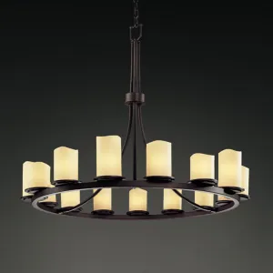 Justice Designs CandleAria CNDL-8715-14-CREM-DBRZ Chandelier Light - Dark Bronze Chandeliers Lighting value deal
