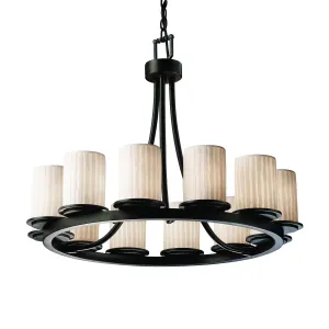 Justice Designs Limoges POR-8768-10-WFAL-MBLK Chandelier Light - Matte Black Chandeliers Lighting clearance