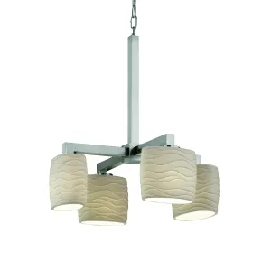 Justice Designs Limoges POR-8829-30-WAVE-NCKL Chandelier Light - Brushed Nickel Chandeliers Lighting clearance