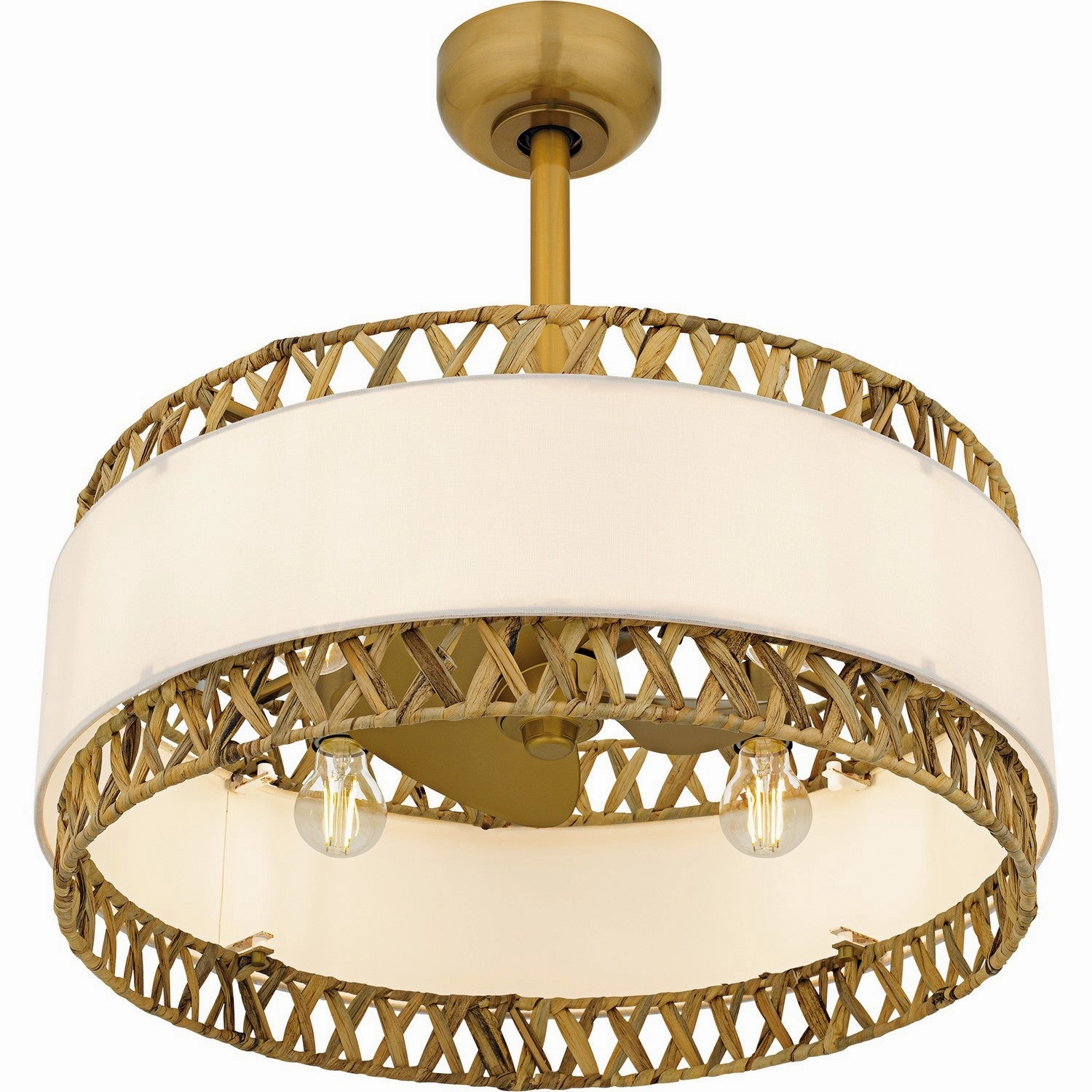 Kate Four Light Fan Light Brushed Gold Mini Ceiling Fans promo