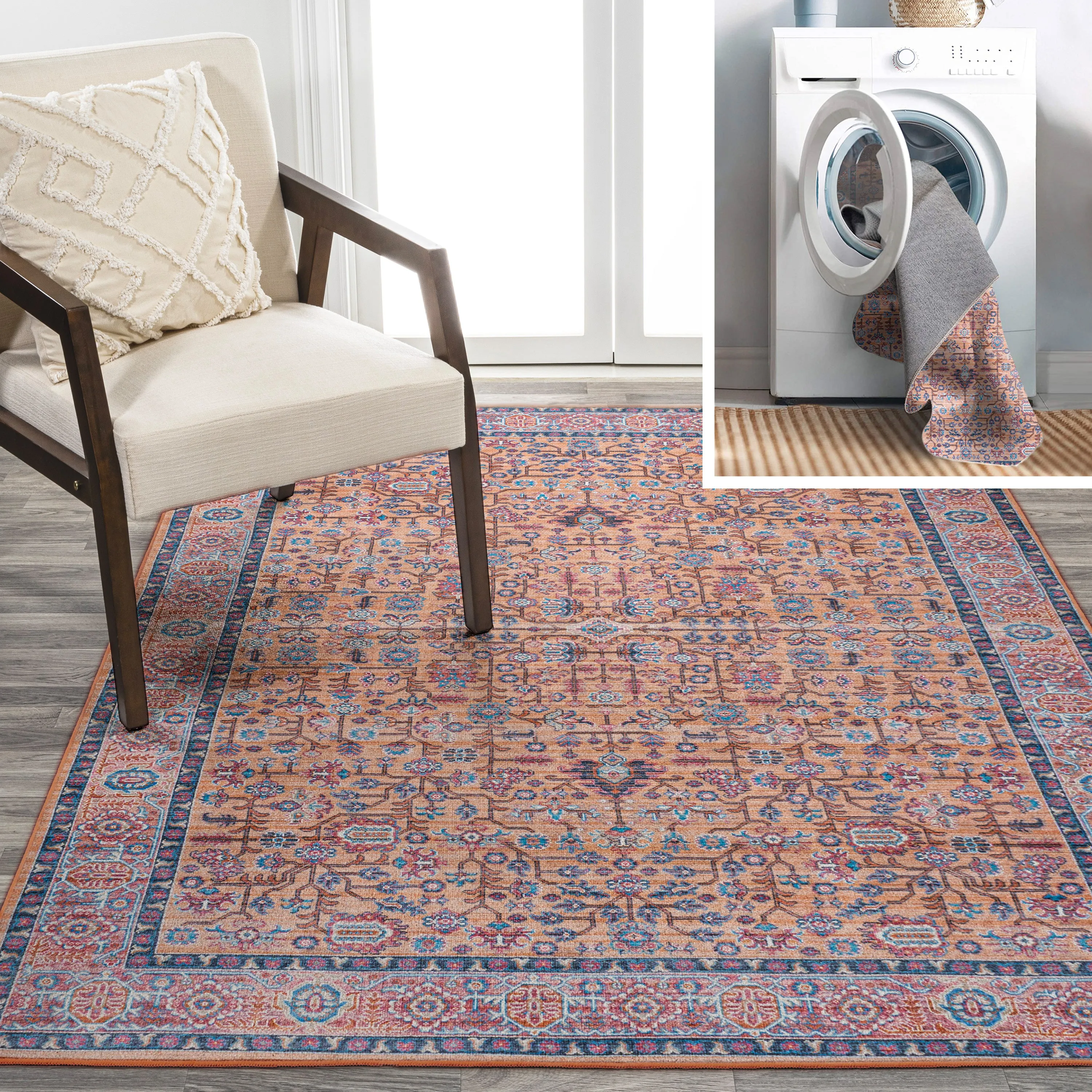 Kemer All-Over Persian Washable Multi 2 ft. x 10 ft. Runner Rug