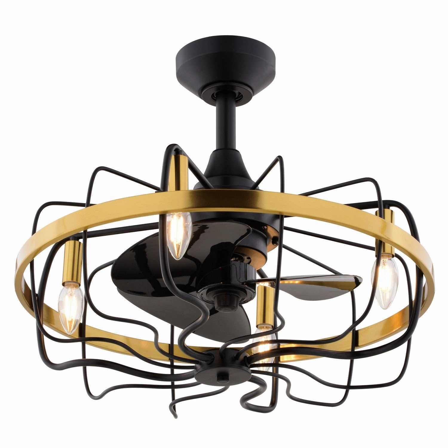 Kenton 21"Ceiling Fan Black and Satin Brass Fandeliers FANS on sale now