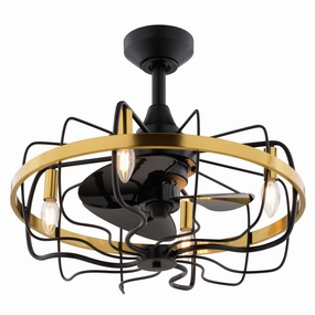 Kenton 21"Ceiling Fan Black and Satin Brass Fandeliers FANS on sale now