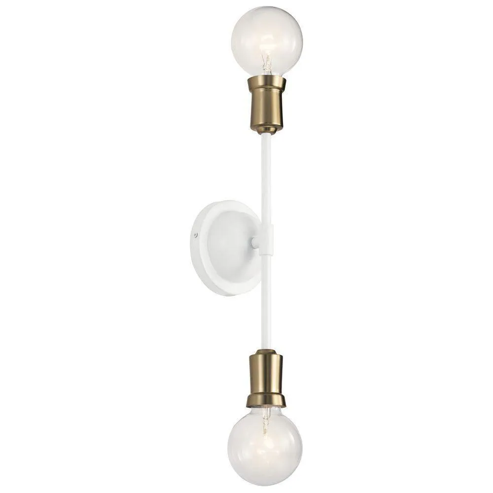 Kichler Armstrong Wall Sconce 2 Light Bathroom Lighting lighting deals