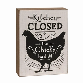Kitchen Closed This Chick's Had It Box Sign Decorative Accessories hot offers