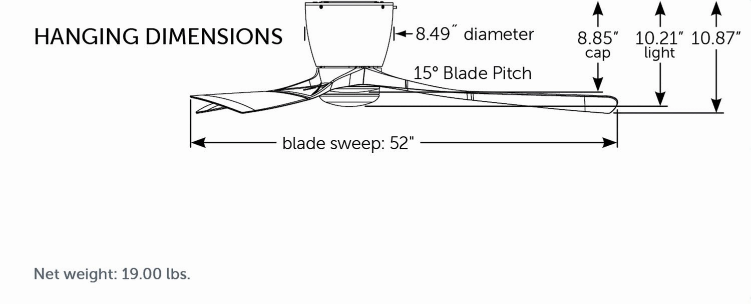Klinch 52 52"Ceiling Fan Brushed Nickel Huggers Fans low price shop