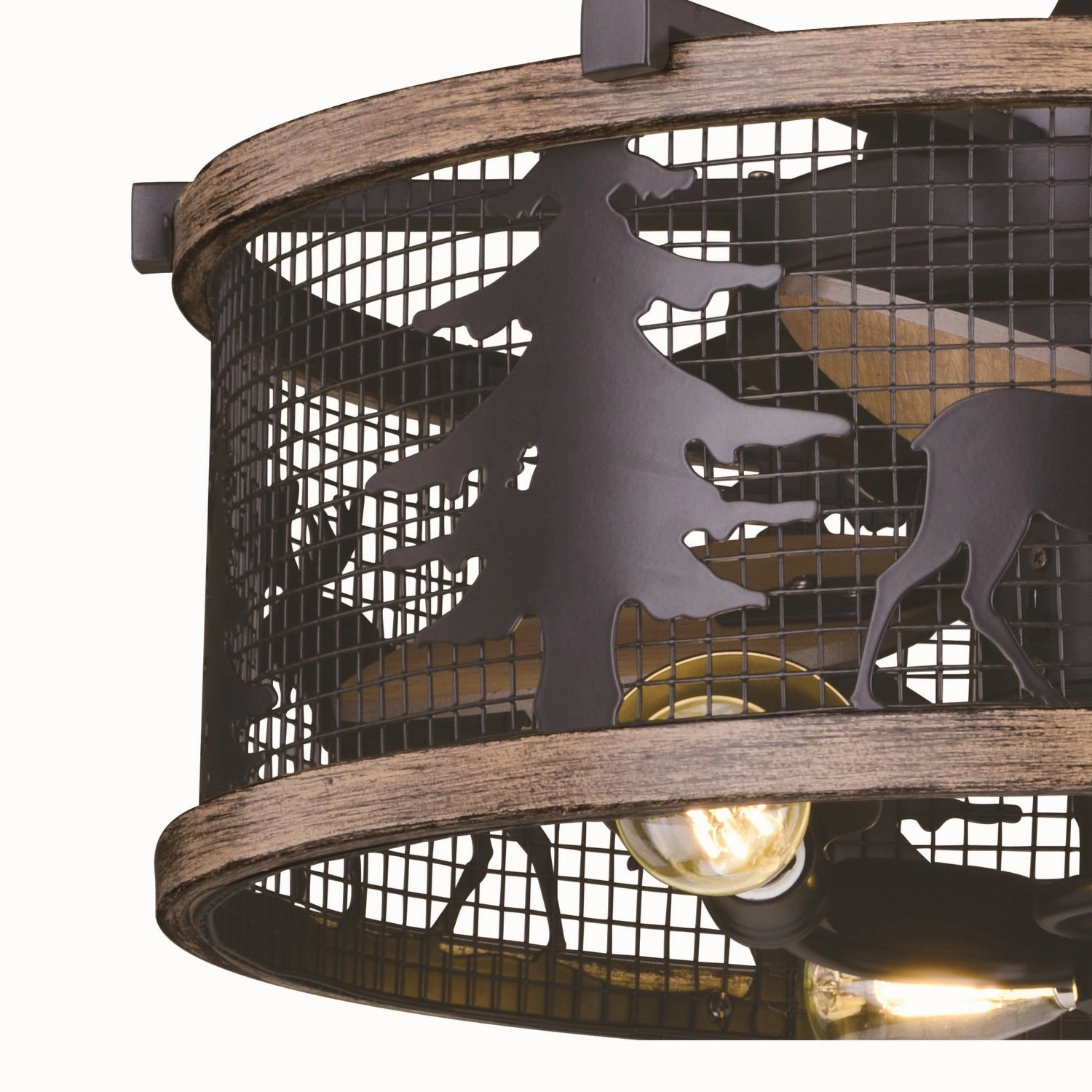 Kodiak 21"Ceiling Fan Black and Burnished Teak Fandeliers at discount prices