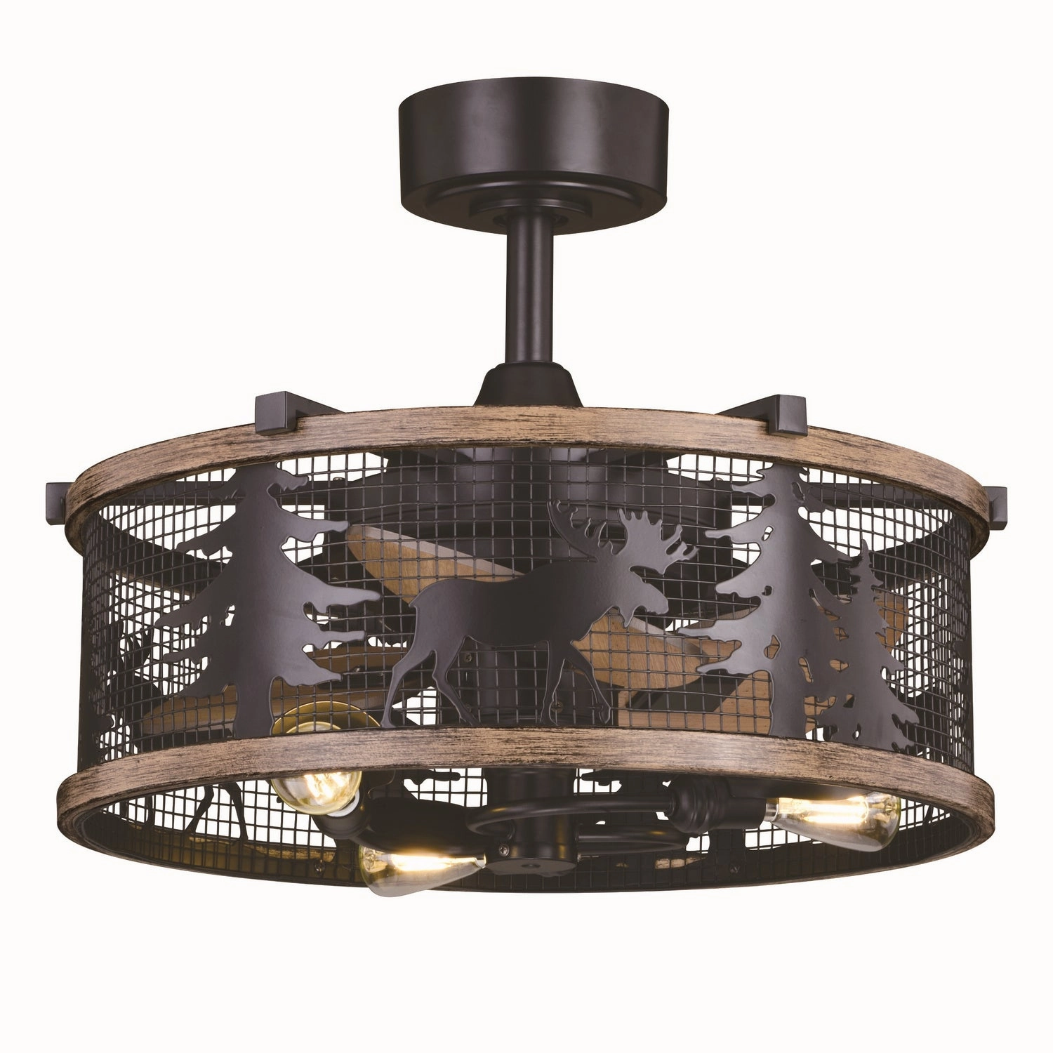 Kodiak 21"Ceiling Fan Black and Burnished Teak Fandeliers FANS on sale now